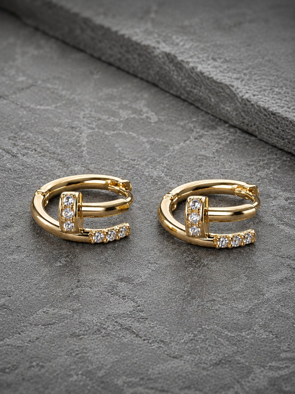 Nail Style Hoop Earrings